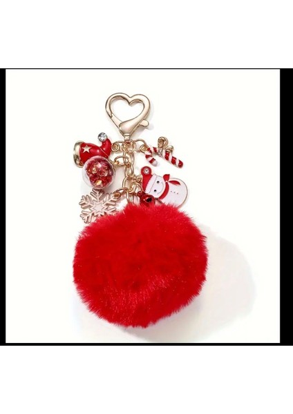 Yılbaşı Temalı Anahtarlık, Ponpon Anahtarlık, Metal Charmlı Anahtarlık