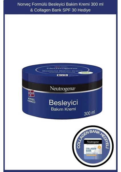 Norveç Formülü Besleyici Bakim Kremi 300 ml & Collagen Bank Şase Hediye