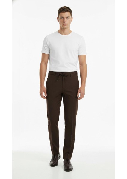 Erkek Bağcıklı Lastik Belli Slim Fit Kumaş Pantolon – Rahat Kalıp, Günlük & Şık Kombin Pantolonu fiyatları