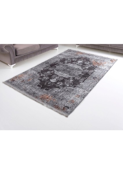 Mars 2155 Gri Siyah Hardal Sarı Vintage Desenli Dokuma Taban Halı fiyatları