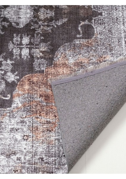 Mars 2155 Gri Siyah Hardal Sarı Vintage Desenli Dokuma Taban Halı modelleri