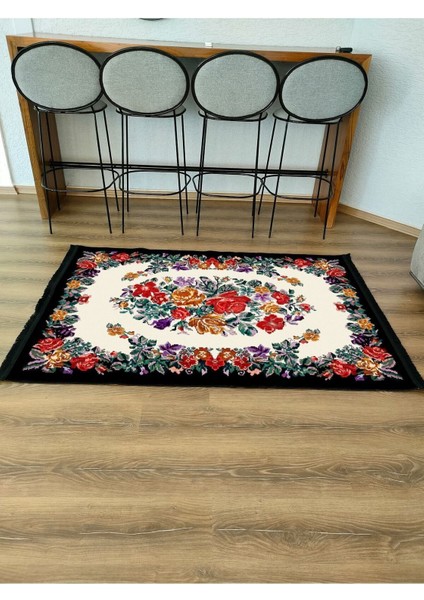 Mars Serisi Kahve Tonlarında Çerçeveli Eskitme Geometrik Desen Kaymaz Taban Şönil Halı modelleri