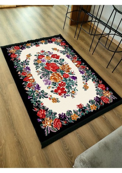 Mars Serisi Kahve Tonlarında Çerçeveli Eskitme Geometrik Desen Kaymaz Taban Şönil Halı fırsatları