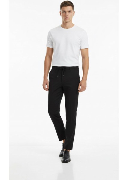 Erkek Bağcıklı Lastik Belli Slim Fit Kumaş Pantolon – Rahat Kalıp, Günlük & Şık Kombin Pantolonu fiyatları