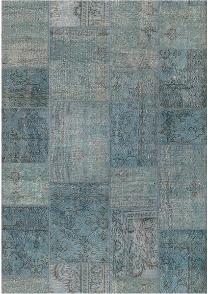 Mars 2091 Patchwork Desenli Yıkanabilir Kaymaz Salon Halısı, Koridor ve Mutfak Halısı