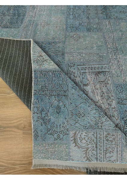 Mars 2091 Patchwork Desenli Yıkanabilir Kaymaz Salon Halısı, Koridor ve Mutfak Halısı