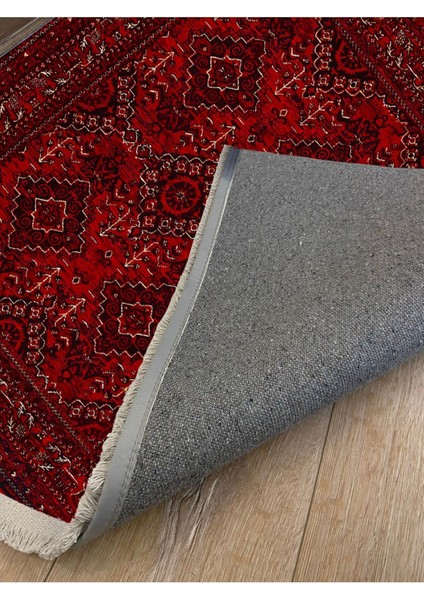 Bordo Otantik Desenli Yıkanabilir Kaymaz Tabanlı Salon Koridor ve Mutfak Halısı Marss 2168 indirimleri