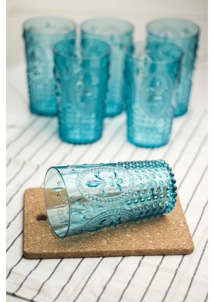 Akrilik Aquamarin 6'lı Uzun Bardak & Su Meşrubat Bardağı 750 ml ( Büyük Boy & Cam Değildir )