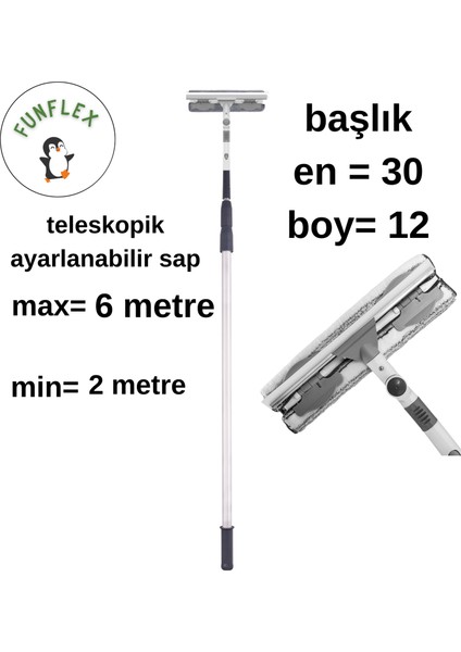 6 Metre Teleskopik Cam Silme Aparatı Paspas ve Mop fiyatları