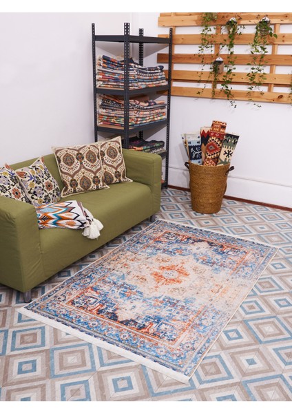 Mars 2018 Etnik Vintage Çok Renkli Bohem Dokuma ve Kaymaz Taban Şönil Halı modelleri