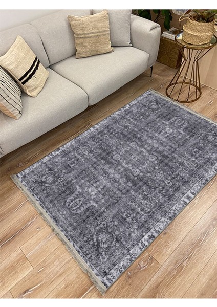 Mars 2025 Gri Tonunda Bordürlü Klasik Desen Kaymaz Taban Dekoratif Halı fiyatları