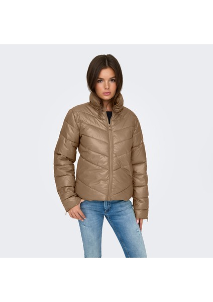 Fiona Life Short Kadın Kahverengi Dik Yaka Ceket