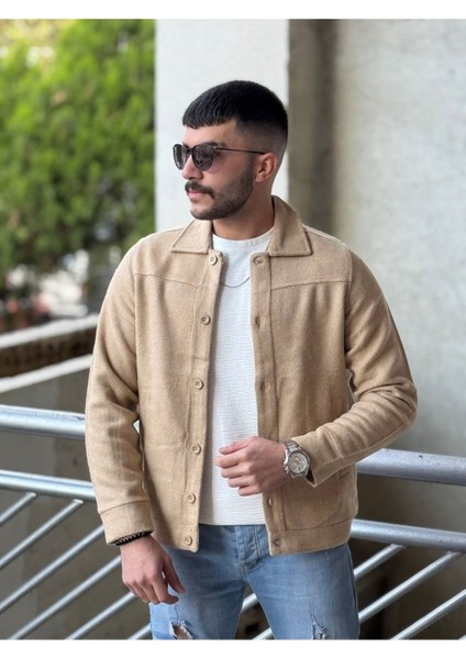 Slimfit Kesim Erkek Kaşmir Yandan Cepli Gömlek-Bej modelleri