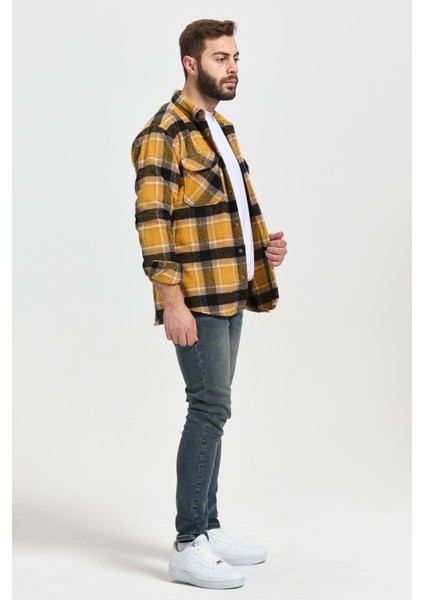 Slimfit Kesim Erkek Cift Cepli Oduncu Gomlek-Sarı fiyatları