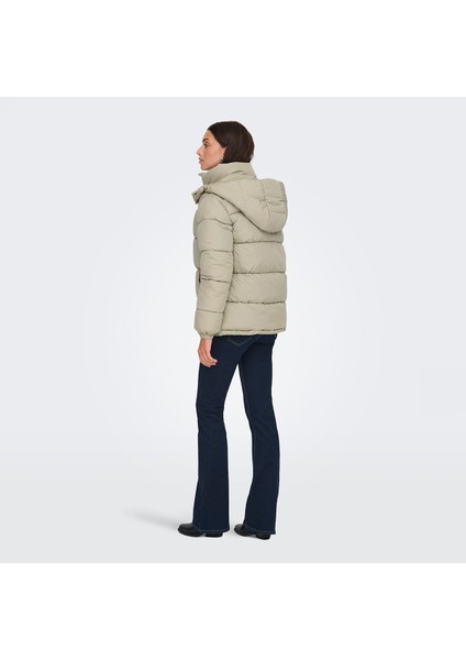 Esta Life Padded Kadın Bej Kapüşonlu Ceket modelleri