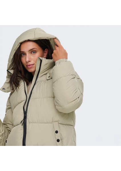 Esta Life Padded Kadın Bej Kapüşonlu Ceket indirimleri