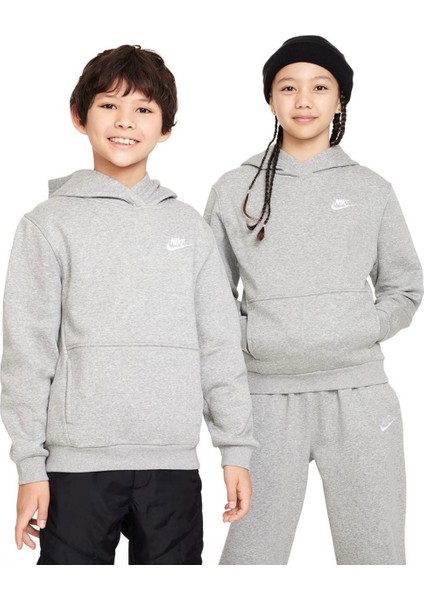 Sportswear Club Fleece Çocuk Gri Günlük Stil Sweatshirt fiyatları