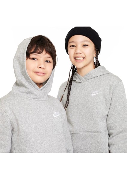 Sportswear Club Fleece Çocuk Gri Günlük Stil Sweatshirt modelleri