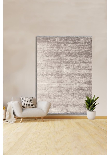 Mars 2029 Krem Tonuda Klasik Modern Desenli Kaymaz Taban Dekoratif Halı