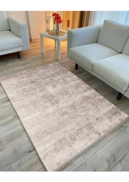 Mars 2029 Krem Tonuda Klasik Modern Desenli Kaymaz Taban Dekoratif Halı fiyatları