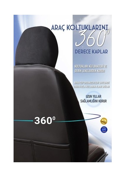 Aldysm Opel Vectra C Lüx Full Deri Oto Koltuk Kılıfı Ön Arka Takım (Exclusive) Siyah Kırmızı indirimleri