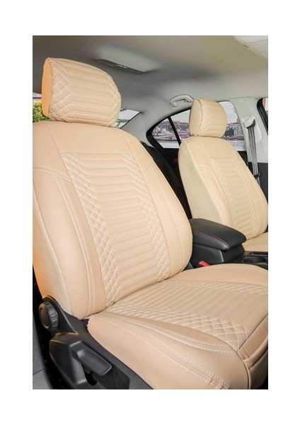 Aldysm Fiat Marea Lüx Full Deri Oto Koltuk Kılıfı Ön Arka Takım (Exclusive) Bej