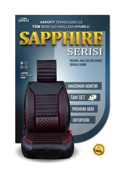 Aldysm Kia Sorento Lüx Deri Oto Koltuk Kılıfı Ön Arka Takım Elit Serisi Siyah Kırmızı modelleri