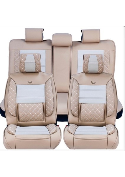 Aldysm Volkswagen Jetta Lüx Deri Oto Koltuk Kılıfı Ön Arka Takım (Mars) Bej