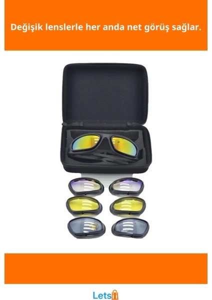 Çok Lensli Dayanıklı Taktik Gözlük Uv Koruma ile Motosiklet ve Avcılık Için Ideal fiyatları