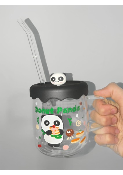 Silikon Kapaklı Pipetli 500ML Cam Bardak Kupa modelleri