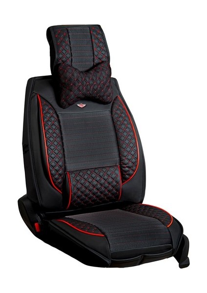 Aldysm Opel Vectra C Lüx Deri Oto Koltuk Kılıfı Ön Arka Takım (Elit) Siyah Kırmızı indirimleri