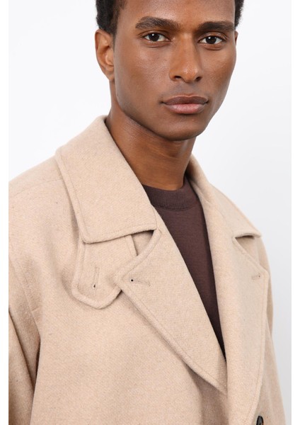 Bej Kruvaze Kapama Kısa Erkek Kaban indirimleri