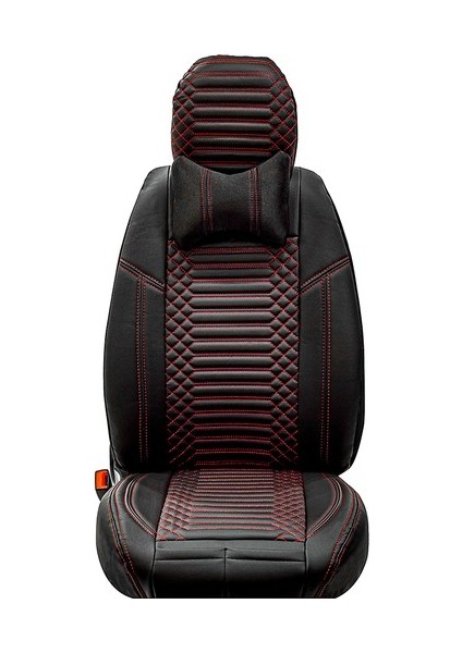 Aldysm Volvo S40 Lüx Full Deri Oto Koltuk Kılıfı Ön Arka Takım (Giydirme Tip) Siyah Kırmızı fiyatları