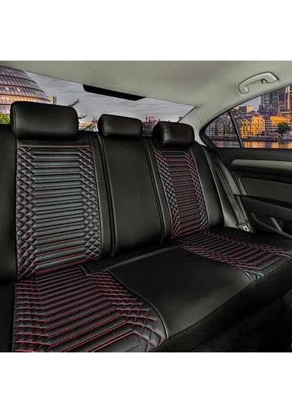 Aldysm Volvo S40 Lüx Full Deri Oto Koltuk Kılıfı Ön Arka Takım (Giydirme Tip) Siyah Kırmızı modelleri