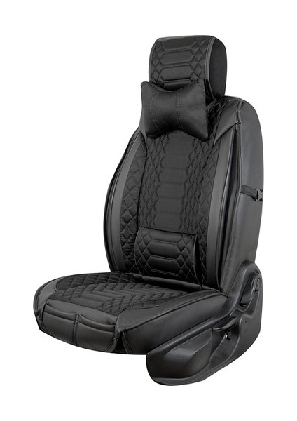 Aldysm Opel Vectra C Lüx Deri Oto Koltuk Kılıfı Ön Arka Takım (Royal) Tam Siyah fırsatları