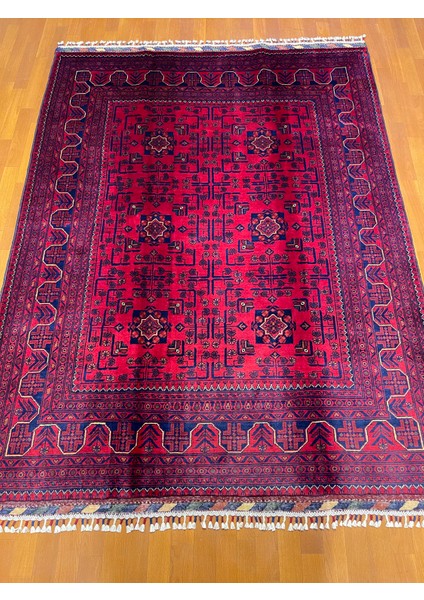 El Dokuma Afgan Halı Yıldız Desenli Bordo Renk 3 Metre Kare modelleri