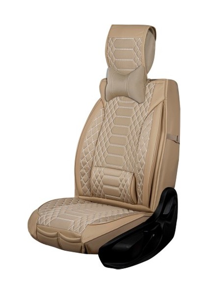 Aldysm Renault Fluence Lüx Deri Oto Koltuk Kılıfı Ön Arka Takım (Royal) Bej indirimleri