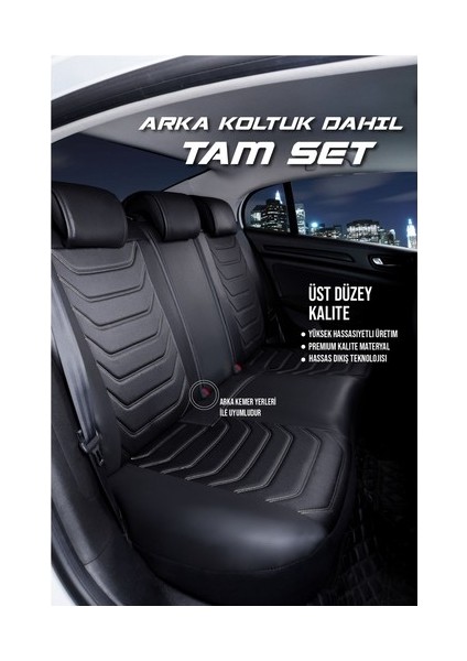 Aldysm Peugeot 307 Lüx Oto Koltuk Kılıfı Ön Arka Takım (Antalya) Siyah Beyaz modelleri