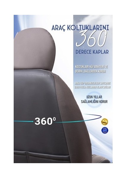 Aldysm Nissan Country Lüx Full Deri Oto Koltuk Kılıfı Ön Arka Takım (Exclusive) Füme indirimleri