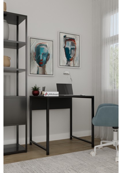 Selin Metal Ayaklı Çalışma Masası – Siyah Suntalam, Siyah Metal Ayak, Modern Ofis & Ev Masası modelleri