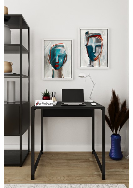 Selin Metal Ayaklı Çalışma Masası – Siyah Suntalam, Siyah Metal Ayak, Modern Ofis & Ev Masası fırsatları