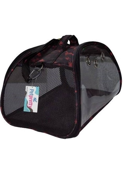 Şeffaf Kedi Köpek Çantası Kırmızı