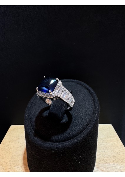 Ithal Safir Renk Baget Kadın Gümüş Yüzük fiyatları