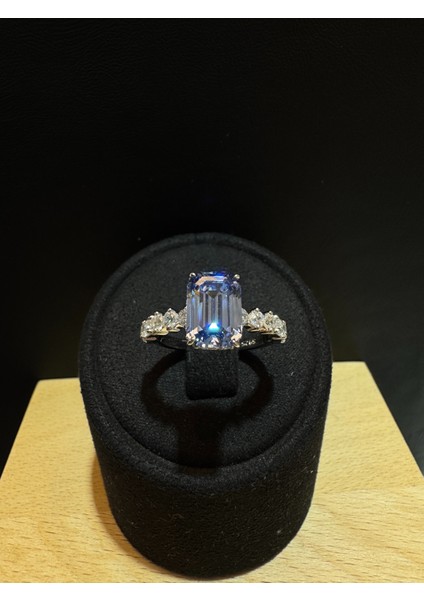 Ice Cut Tanzanit Taşlı Kadın Gümüş Yüzük