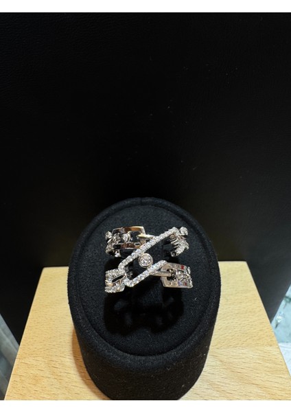 Ithal Büyük Iki Sıra Mess Kadın Gümüş Yüzük fiyatları