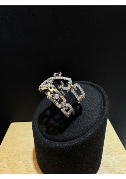 Ithal Büyük Iki Sıra Mess Kadın Gümüş Yüzük modelleri