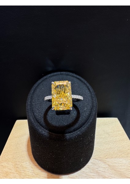 Ice Cut Sitrin Taşlı Kadın Gümüş Yüzük