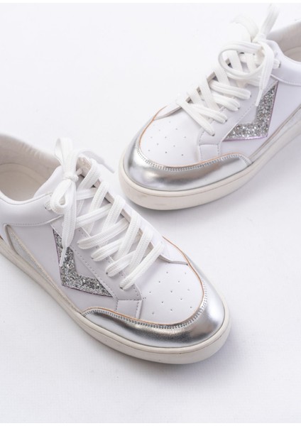 Zrin-01 Premium Beyaz Garni Bağcıklı Kadın Sneaker fırsatları