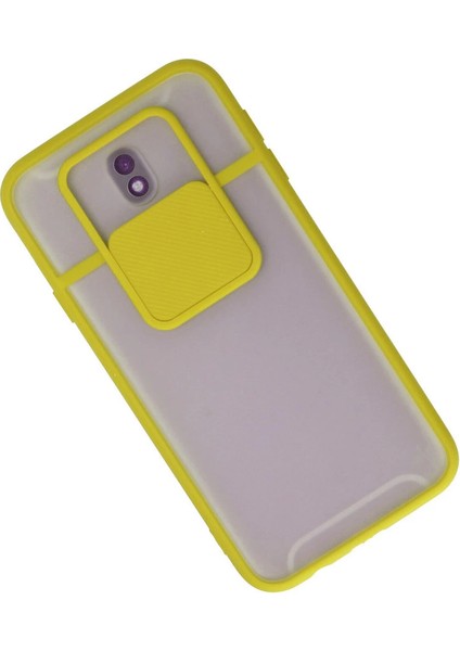 J7 / J730 Kılıf Palm Buzlu Kamera Sürgülü Silikon - Sarı fiyatları
