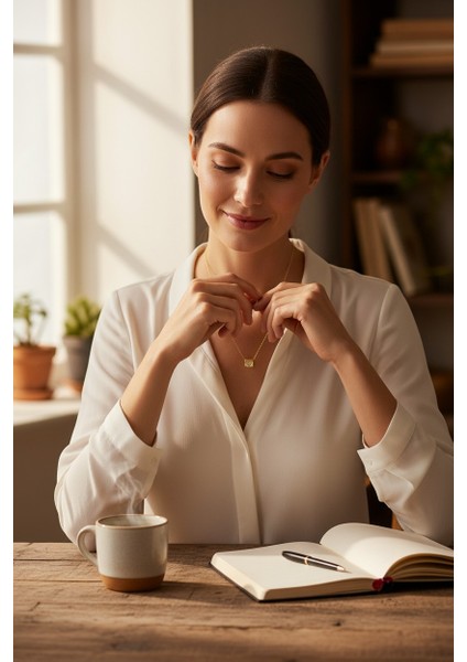 Kalpli Zirkon Taşlı Küp 14 Ayar Altın Kolye fırsatları